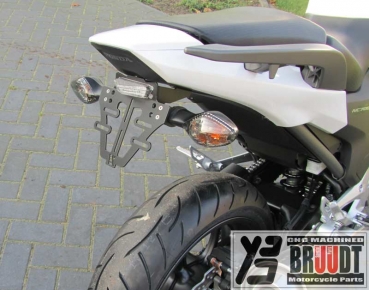 BRUUDT Kennzeichenhalter für Honda NC700S ab 2012 für Mini oder Original Blinker.