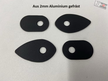 BRUUDT Adapterplatten für Miniblinker Schwarz pasend für viele Honda Modelle