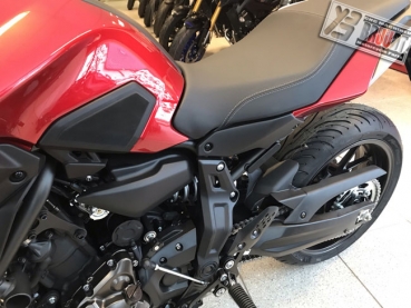 BRUUDT footrest blanking plate set for the Yamaha MT07 Tracer & Tracer 7.