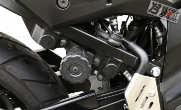 BRUUDT Rear Foot Rest Blanking Plug Kit for the Suzuki V-Strom 650 2017 and later models.