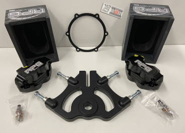 BRUUDT Supermoto Radial lefthandbrake kit für KTM, Husqvarna, GasGas mit einer 20mm Hinterachse inklusive Bremssattel. (Schwarz)
