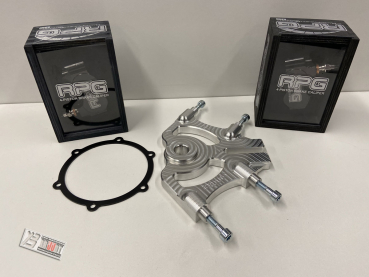 BRUUDT Supermoto Radial lefthandbrake kit für KTM, Husqvarna, GasGas mit einer 20mm Hinterachse inklusive Bremssattel. (Silver)