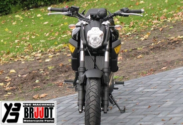 Kühlerabdeckung Schwarz/Silber für Yamaha MT-03 Baujahr 2006-2014