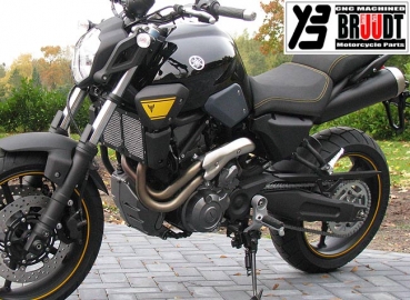Kühlerabdeckung Schwarz/Silber für Yamaha MT-03 Baujahr 2006-2014