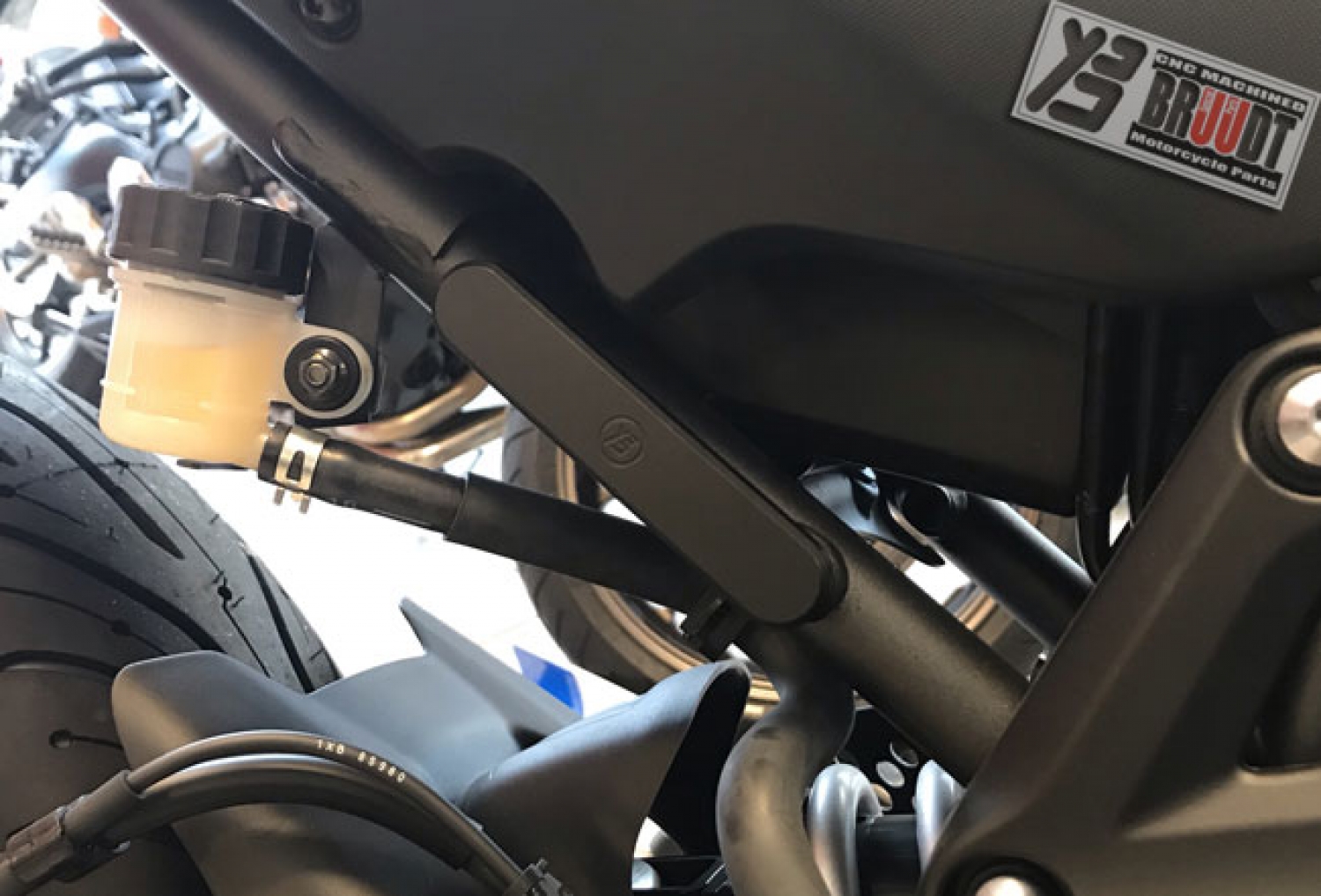 BRUUDT footrest blanking plate set for the Yamaha MT07 Tracer & Tracer 7.