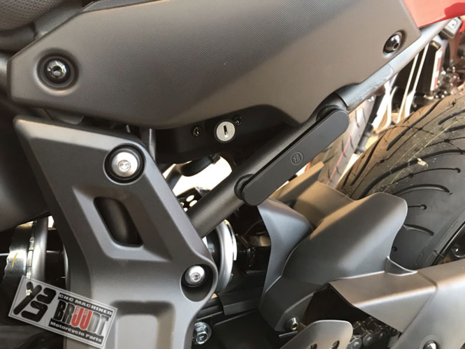 BRUUDT footrest blanking plate set for the Yamaha MT07 Tracer & Tracer 7.