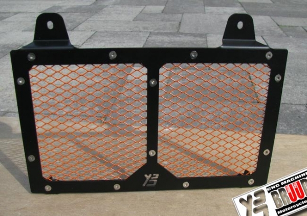 Kühlerabdeckung Schwarz/Orange für Yamaha MT-03 Baujahr 2006-2014